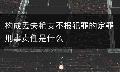 构成丢失枪支不报犯罪的定罪刑事责任是什么