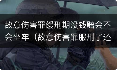 故意伤害罪缓刑期没钱赔会不会坐牢（故意伤害罪服刑了还要赔钱么）