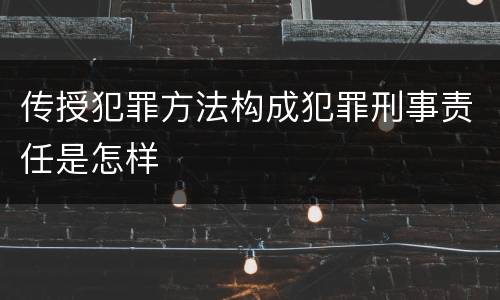 传授犯罪方法构成犯罪刑事责任是怎样