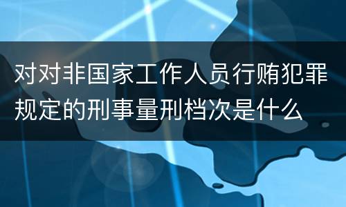 对对非国家工作人员行贿犯罪规定的刑事量刑档次是什么