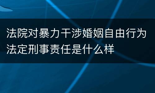 法院对暴力干涉婚姻自由行为法定刑事责任是什么样