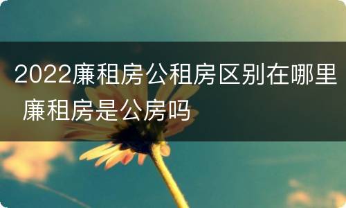 2022廉租房公租房区别在哪里 廉租房是公房吗