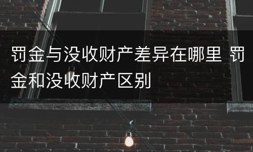 罚金与没收财产差异在哪里 罚金和没收财产区别