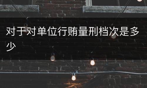 对于对单位行贿量刑档次是多少