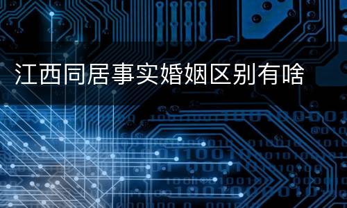 江西同居事实婚姻区别有啥