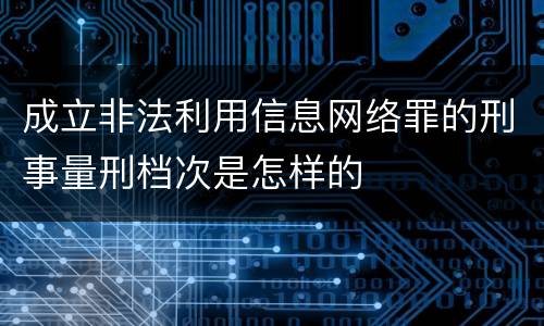 成立非法利用信息网络罪的刑事量刑档次是怎样的