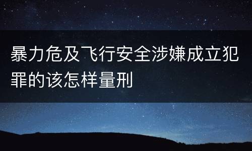 暴力危及飞行安全涉嫌成立犯罪的该怎样量刑