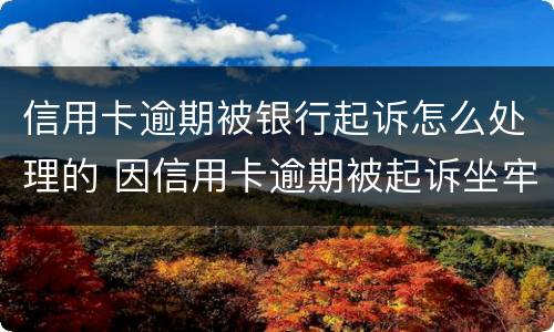 信用卡逾期被银行起诉怎么处理的 因信用卡逾期被起诉坐牢的多吗