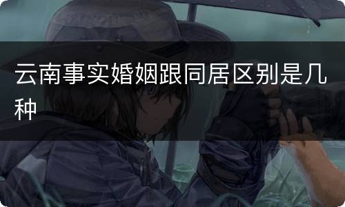 云南事实婚姻跟同居区别是几种