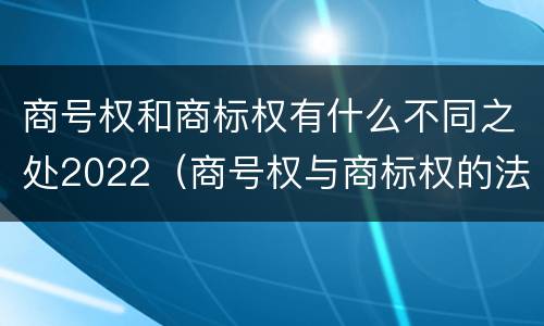 商号权和商标权有什么不同之处2022（商号权与商标权的法律冲突与解决）