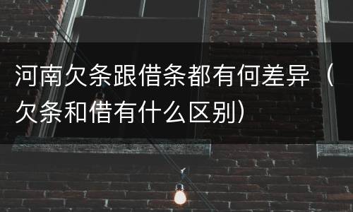 河南欠条跟借条都有何差异（欠条和借有什么区别）