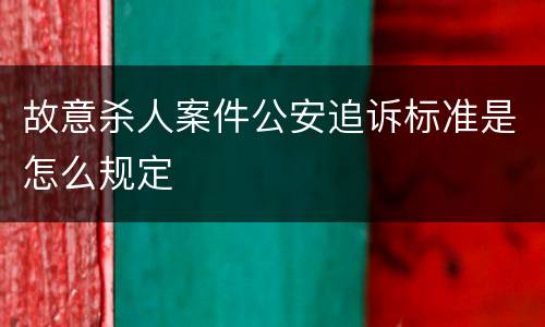 故意杀人案件公安追诉标准是怎么规定