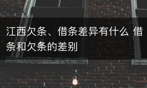 江西欠条、借条差异有什么 借条和欠条的差别