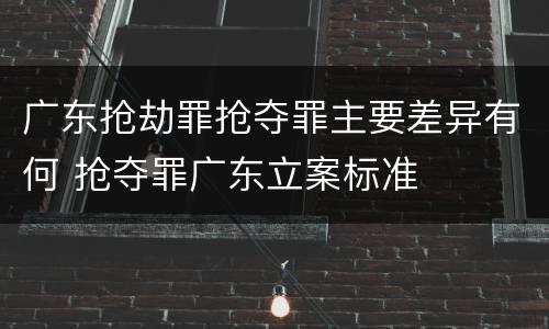 广东抢劫罪抢夺罪主要差异有何 抢夺罪广东立案标准