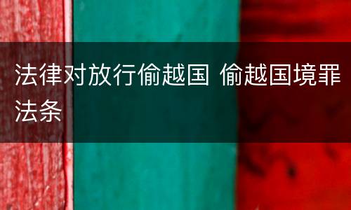 法律对放行偷越国 偷越国境罪法条