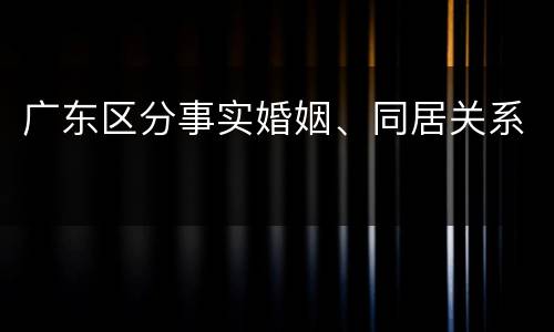 广东区分事实婚姻、同居关系