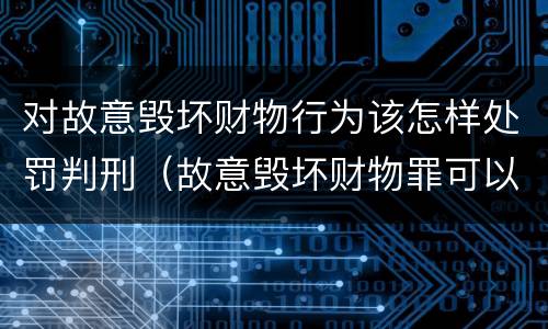 对故意毁坏财物行为该怎样处罚判刑（故意毁坏财物罪可以并处罚金吗?）