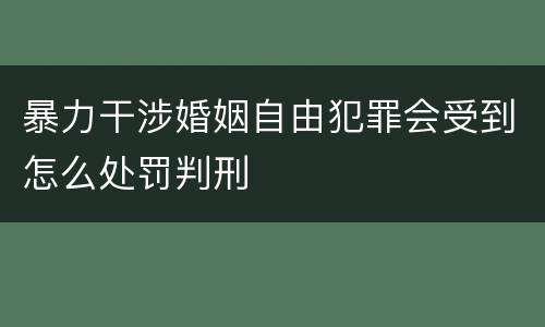 暴力干涉婚姻自由犯罪会受到怎么处罚判刑