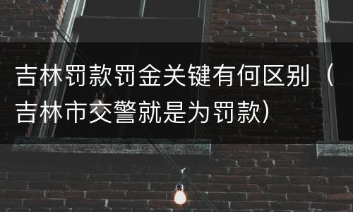 吉林罚款罚金关键有何区别（吉林市交警就是为罚款）
