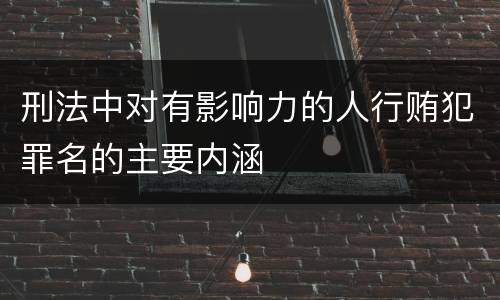 刑法中对有影响力的人行贿犯罪名的主要内涵