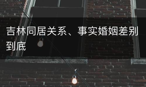 吉林同居关系、事实婚姻差别到底