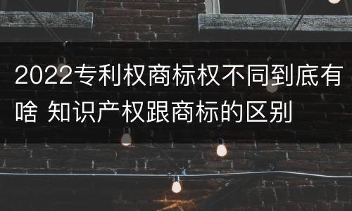 2022专利权商标权不同到底有啥 知识产权跟商标的区别