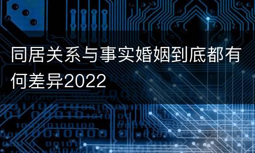 同居关系与事实婚姻到底都有何差异2022