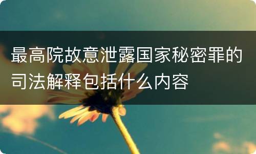 最高院故意泄露国家秘密罪的司法解释包括什么内容