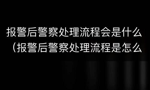 报警后警察处理流程会是什么（报警后警察处理流程是怎么样的?）