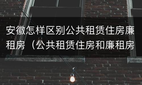 安徽怎样区别公共租赁住房廉租房（公共租赁住房和廉租房的区别）