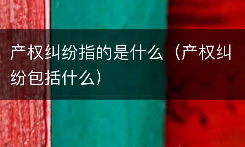 产权纠纷指的是什么（产权纠纷包括什么）