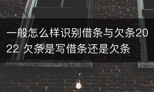 一般怎么样识别借条与欠条2022 欠条是写借条还是欠条
