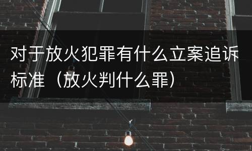 对于放火犯罪有什么立案追诉标准（放火判什么罪）