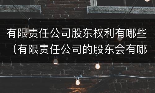 有限责任公司股东权利有哪些（有限责任公司的股东会有哪些职权）