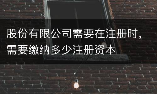 股份有限公司需要在注册时，需要缴纳多少注册资本