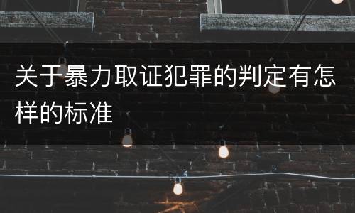 关于暴力取证犯罪的判定有怎样的标准