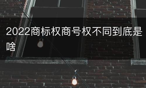 2022商标权商号权不同到底是啥