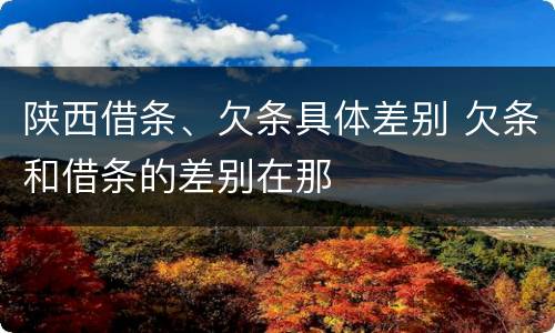 陕西借条、欠条具体差别 欠条和借条的差别在那