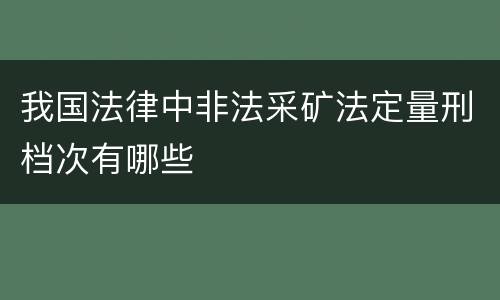 我国法律中非法采矿法定量刑档次有哪些