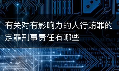 有关对有影响力的人行贿罪的定罪刑事责任有哪些