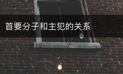 首要分子和主犯的关系