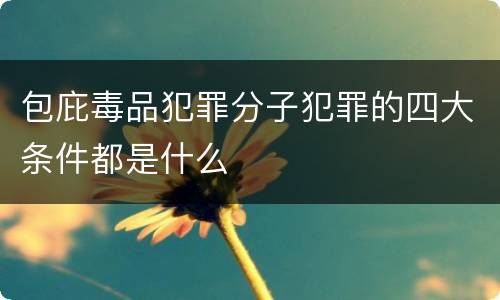 包庇毒品犯罪分子犯罪的四大条件都是什么