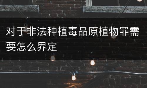 对于非法种植毒品原植物罪需要怎么界定
