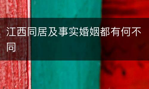 江西同居及事实婚姻都有何不同