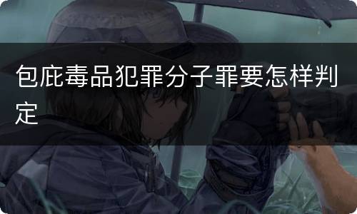 包庇毒品犯罪分子罪要怎样判定