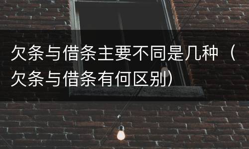 欠条与借条主要不同是几种（欠条与借条有何区别）