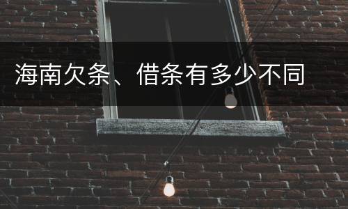 海南欠条、借条有多少不同