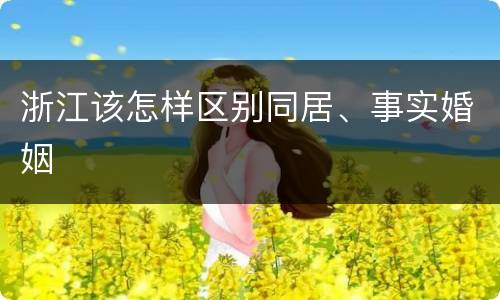 浙江该怎样区别同居、事实婚姻