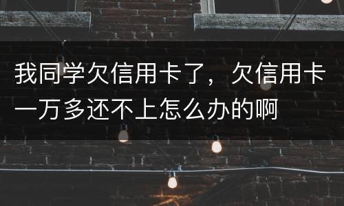 我同学欠信用卡了，欠信用卡一万多还不上怎么办的啊