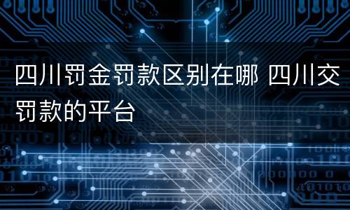 四川罚金罚款区别在哪 四川交罚款的平台